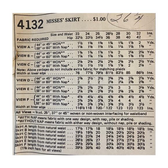 Vtg McCalls 4132 Skirt Pattern Miss 25 Waist 1974 Variation Long Short Flare - Picture 4 of 6